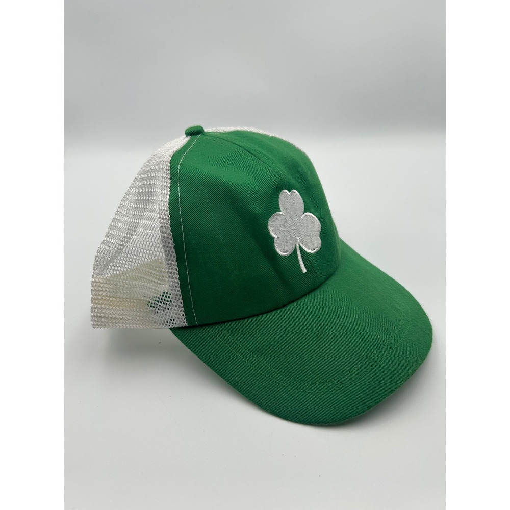 Green Shamrock Clover Trucker Hat Snapback Mesh Baseball Cap St Patricks Day